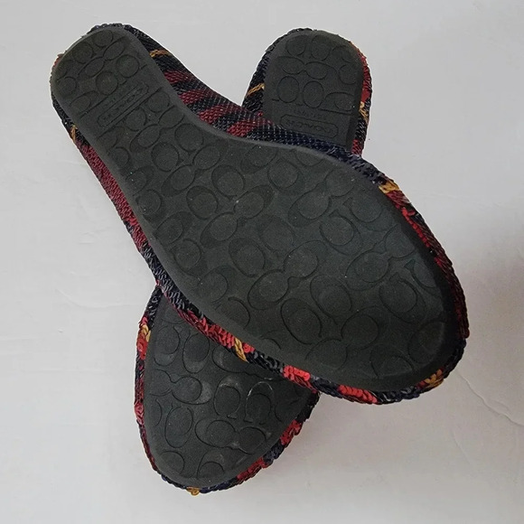 COACH Debrorah Tartan Sequin Flats Red, Gold, Black Size 6 - Picture 5 of 5